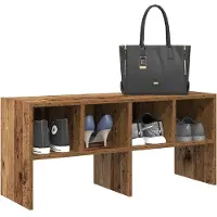 vidaXL Schoenenrek stapelbaar 89,5x30x40 cm oud houtkleurig