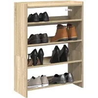 vidaXL Schoenenrek 60x25x81 cm bewerkt hout sonoma eikenkleurig