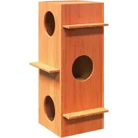 vidaXL Kattenhuis 43x43x90 cm massief grenenhout wasbruin