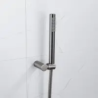 FortiFura Calvi Handdoucheset - 22.5cm - staaf - met houder - anti-twist slang - 150cm - Geborsteld Gunmetal PVD SW766537/SW720568/SW706207
