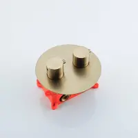 FortiFura Calvi Thermostatische Inbouwkraan - inbouwdeel - rond - Geborsteld Messing (goud) SW721169/SW1171109