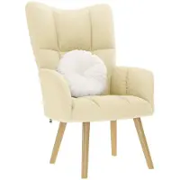 vidaXL Relaxstoel stof crèmekleurig