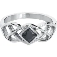 EtNox - Gothic Ring - Celtic Knot - voor Vrouwen - zilverkleurig - Maat 62