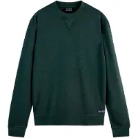 Scotch & Soda Garment Dye Structured Sweatshirt Amsterdam Green Maat: XL | Sweaters Outlet | Heren | Groen