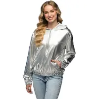 Coppens Jasje Rave metallic zilver - nvt - Festival kleding | Maat L-xl |
