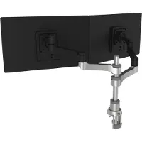 R-Go Tools R-Go Zepher Monitorarm - 2 Schermen - Verstelbaar - VESA 75/100 - 8 kg draagvermogen - 100% circulair - Zwart/Zilver