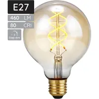 SPL E27 LED Lamp 5W 3 Staps Dimbaar - Extra Warm Wit - LED Filament G95 Globe - Amber - Vervangt 39W - Per Stuk