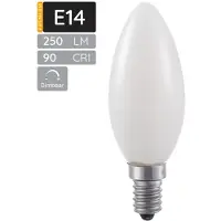 SPL E14 LED Lamp 3W Dimbaar - CRI 90 - Opaal - Extra Warm Wit - 2500K - LED Filament Kaars C35 - Vervangt 25W - Per Stuk