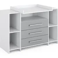 Vicco Oskar Commode – 143 x 100 cm XL met laden Wit/Grijs