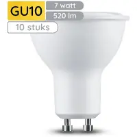 Technik GU10 LED Lamp 7W - 520lm - 6000K - Daglicht Wit - LED Spot - Vervangt 45W Halogeen Gloeilamp - 10 stuk