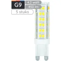 Avide G9 LED Insteeklamp 4.2W 220-240V - 4000K - 450lm - LED Lampjes Insteek - Wit licht - Vervangt 39W lamp - 5 stuks