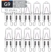 Avide G9 Halogeen 42W 220-240V Dimbaar - 3000K - 630lm - Halogeen Lampjes Insteek - Warm wit licht - 10 stuks