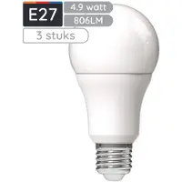 Avide E27 LED Lamp 4.9W - Hoog Lumen 806 Lumen - 240V - 3000K - LED Globe A60 - Vervangt 60W - 3 stuks