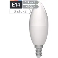 Avide E14 LED Lamp 2.9W - Kaarslamp B35 - Hoog Lumen 470 Lumen - 240V - 4000K - Neutraal Wit - Vervangt 40W - 3 stuks