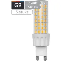 Avide G9 LED Insteeklamp 7W 220-240V - 3000K - 640lm - LED Lampjes Insteek - Warm wit licht - Vervangt 49W lamp - 5 stuks