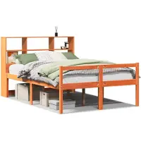 vidaXL Bed met boekenkast zonder matras hout wasbruin 160x200 cm