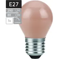 SPL E27 LED Lamp 4.5W Dimbaar - Extra Warm Wit - LED Filament G45 - Flame - Vervangt 25W - 3 Stuks