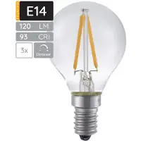 SPL E14 LED Lamp 2W Dimbaar - CRI 93 - Extra Warm Wit - 2500K - LED Filament Globe G45 - Vervangt 15W - 3 Stuks