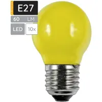 SPL E27 LED Lamp 1W - Geel - LED Filament Mini Globe/Kogel G45 - Feestverlichting - 10 Stuks