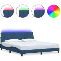 vidaXL Bedframe zonder matras "Hanko" stof blauw 180x200 cm