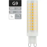 SPL G9 LED Lamp 6W Dimbaar - Warm Wit - 650lm - LED Buislamp T18 - Mat - 3 Stuks - 230 Volt - 2700K