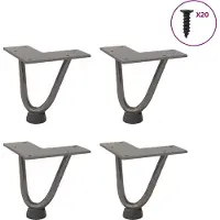 vidaXL Haarnadelpoten voor Salontafel 4 st 10 cm massief staal naturel