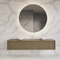 Gliss Design Heronimus badmeubel met ribbelfront 180cm met 2 lades ash grey