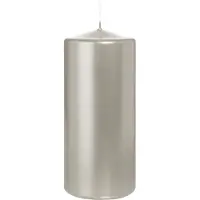 Wiedemann Cilinderkaars/stompkaars - metallic zilver - 15 x 7 cm - 63 branduren - zuilkaarsen