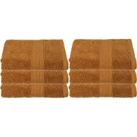 Atmosphera Badhanddoek Towelmaster - 6x - lichtbruin - luxe - 50 x 90 cm - katoen - 450 grams - badkamer handdoek