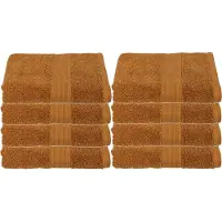 Atmosphera Badhanddoek Towelmaster - 8x - lichtbruin - luxe - 50 x 90 cm - katoen - 450 grams - badkamer handdoek