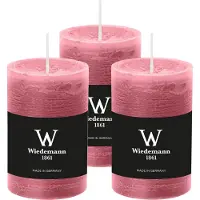 Wiedemann Cilinderkaars/stompkaars - 6x - rustieke kaars - oudroze - 6 x 9 cm - 30 branduren