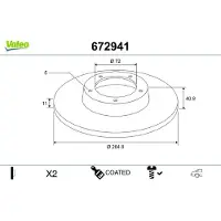 Valeo 672941 Remschijf