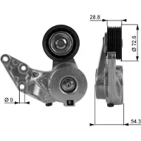 Gates Spanrol, Poly V-riem DriveAlign? T38208 Gates voor o.a. VOLKSWAGEN