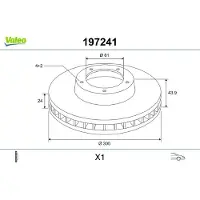 Valeo 197241 Remschijf