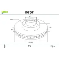 Valeo 197561 Remschijf