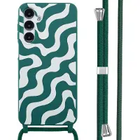 IMoshion Siliconen design hoesje met koord voor de Samsung Galaxy A16 - Petrol Green Groovy