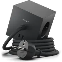 Avolt Square 1 Verlengsnoer Met Usb-c / Magneet 3 m Stockholm Zwart - Lampsnoeren & lampverlengstukken Kunststof Stockholm Black - SQ1-EUFC30-30SB