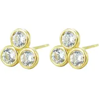 New Bling 9NBSAM-G190056 Gouden Oorknopjes - Dames - 3 Steentjes - Zirkonia - 5,8 mm - 14 Karaat - Goud