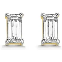 New Bling 9NBG-0214 Gouden Oorknopjes - Dames - Zirkonia - Baguette geslepen - 5 x 2,5 mm - 14 Karaat - Goud