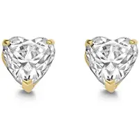 New Bling 9NBG-0212 Gouden Oorknopjes - Dames - Zirkonia - Hartje - 6 mm - 14 Karaat - Goud