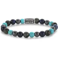 Rebel & Rose Blue Nights Vintage 8mm RR-80108-V-M Armband 17,5cm