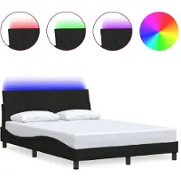 vidaXL Bedframe zonder matras "Hanko" stof zwart 140x200 cm