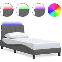 vidaXL Bedframe zonder matras "Hanko" 90x190 cm stof donkergrijs