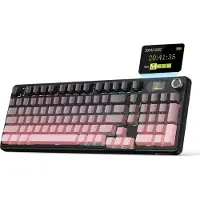 Attack Shark X98PRO - Draadloze Mechanisch Gaming Toetsenbord - Side Printed PBT Keycaps - TFT Scherm - Multifunctionele Draaiknop - Wired/2.4G/Bluetooth Tri-Mode - Gasket Mod - 98keys - Blackberry