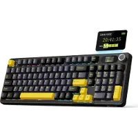 Attack Shark X98 - Draadloze Mechanisch Gaming Toetsenbord - TFT Scherm - Multifunctionele Draaiknop - PBT Keycaps - Wired/2.4G/Bluetooth Tri-Mode - Gasket Mod - 98keys - Star Black