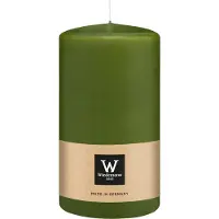 Wiedemann Cilinderkaars/stompkaars - olijfgroen - 13 x 7 cm - 52 branduren - zuilkaarsen