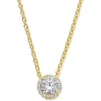 New Bling - 9NB-1535 - zilveren ketting - zirkonia - 925 sterling silver - gold plated - 40+5cm