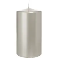 Wiedemann Cilinderkaars/stompkaars - metallic zilver - 13 x 7 cm - 52 branduren - zuilkaarsen