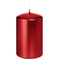 Wiedemann Cilinderkaars/stompkaars - metallic rood - 6 x 8 cm - 29 branduren - zuilkaarsen