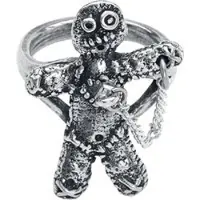 Alchemy Gothic - Gothic Ring - Voodoo Doll - voor Vrouwen - zilverkleurig - Maat XS